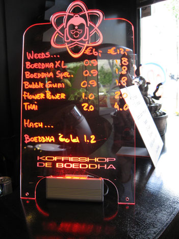 Menu Coffeeshop De Bouddha Delft