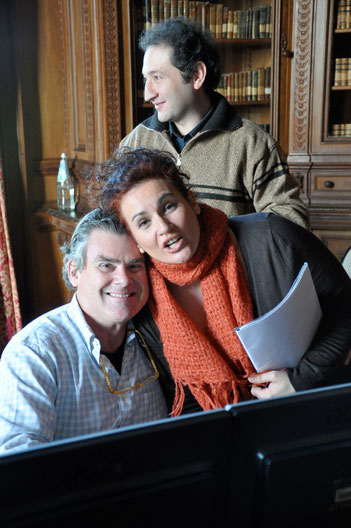 With Laura Cherici, Ottaviano Tenerani, "Germanico" recording, Lonigo, Italy