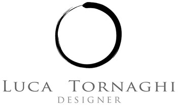 Logo of Luca Tornaghi, Italian furniture designer, featuring the Ensō circle symbol.