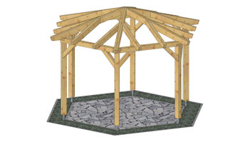 Sechseck Pavillon, Bauplan
