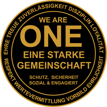 Alliance Group Emblem mit den Werten Ehre, Loyalität, Schutz, Sicherheit und Gemeinschaft