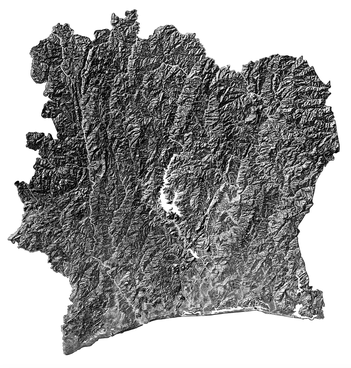 Akwaba, Carte de la Côte d'Ivoire, Collection Terre Rouge - Crayon graphite - Atelier Capucine Minot