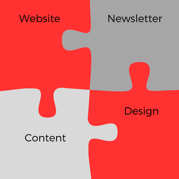 Bestandteile für erfolgreiche Online-Auftritte: Website, Newsletter, Design und Content