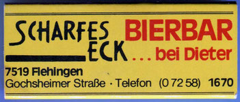 Werbung auf einer Streichholzschachtel aus Flehingen vor über vierzig Jahren
