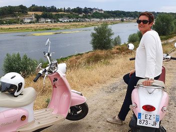 riding-a-scooter-Loire-Valley-France-castles-slow-tourism