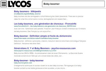 Interrogation Lycos sur le mot baby-boomer