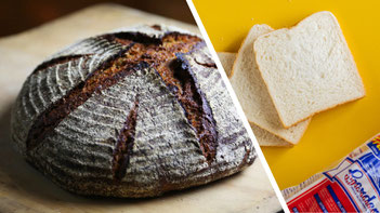 The image on the left was how we made bread for 9,900 years. The image on the right for the last 100 years.