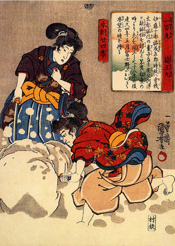 曽我兄弟の掛け軸。 曾我兄弟の仇討ち - Wikipedia