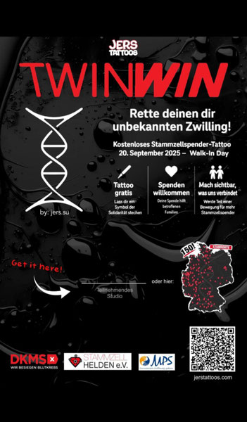 jers jerstattoo stammzellenspende stammzellen twinwin tattoo schmerzgalerie bad oeynhausen genetisch