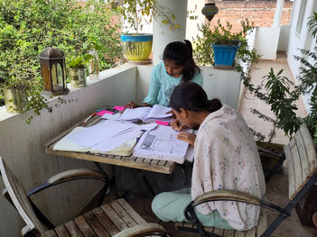 Two students preparing for an exam