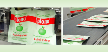 Herstellung und Abfüllung von Aplona® Apfelpulver in Portionsbeutel
