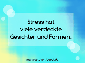 Stress hat viele verdeckte Gesichter und Formen.