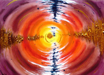 Seelenbild Die Öffnung persönlich gemaltes Energie- Seelenbild mit Pastellkreide gemalt