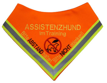 Assistenzhund im Training, Hundehalstuch bestickt