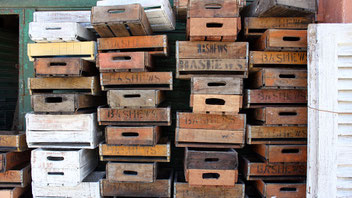Wooden boxes, Capetown, South Africa