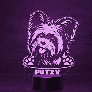 Yorkshire Terrier  3D 2D Led Lampen Geschenke für Hochzeit Geburtstag Kinder Taufe Nachtlicht personalisierte Fotogravur Fotogeschenke led light