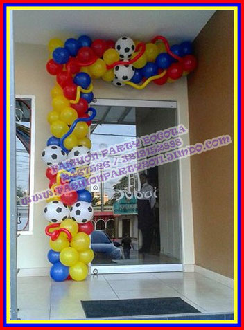 Columna Trenzada # 12  (3 metros) decoracion en globos mundial de futbol seleccion colombia