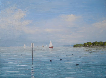 Bodensee bei Kreuzlingen (Öl auf Leinwand, 30 x 40 cm, verkauft)