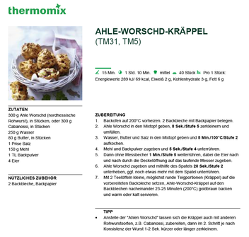 Thermomix-Rezept zu den Ahle-Worschd-Kräppel aus dem Gasthof "Zum Hohen Lohr" in Battenhausen; landschaftlich schön gelegen im Naturpark Kellerwald-Edersee in der nordhessischen Grimmheimat