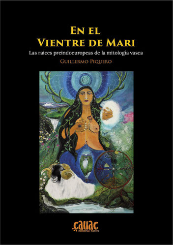 Portada del libro "En el vientre de Mari" con oleo de la pintora Paz Treuquil.