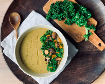 Süßkartoffelsuppe mit Grünkohl