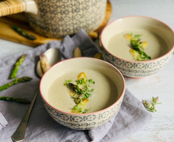 Spargelcremesuppe, Spargel, Kokos, Kokosmilch