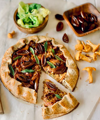 Mohntarte, Tarte, Quiche, Mohnquiche, Eierschwammerl, Pfifferlinge, Salbei, Zwetschgen, Galette, Herbstküche