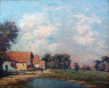 Louis Braquaval (1854-1919), Mare à l'Abbaye - Saint-Valery-sur-Somme.  © Collection particulière