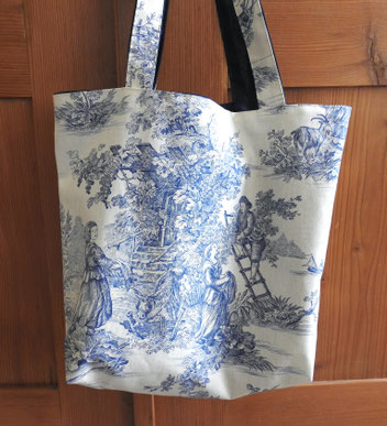 Shopper  Toile de Jouy natur-grau