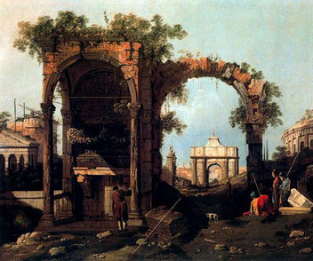 Capriccio Ruins and Classic Buildings,  Giovanni Antonio Canaletto