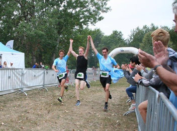 Ron, Sebastian und Martin aus dem Landesliga-Team schafften die beste Gesamtzeit der Tristars