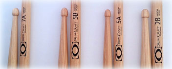 Drumcraft Drumsticks (Schlägel für Drumset) bei paukenschlaegel.com. Erhlätlich in 7A, 5B, 5A und 2B