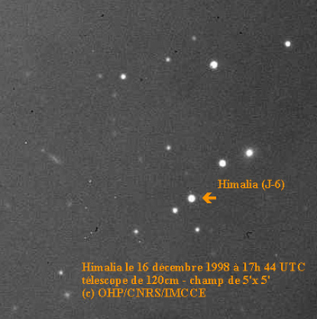 Himalia, aufgenommen am 16. Dezember 1998 vom Haute-Provence-Observatorium im Südosten Frankreichs.