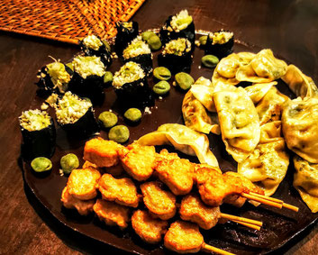 Vegan nori met bloemkool, noten, wasabi en advocaat 