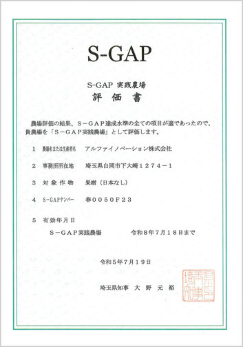 【アルファイノベーション】S-GAP