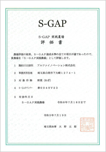 【アルファイノベーション】S-GAP