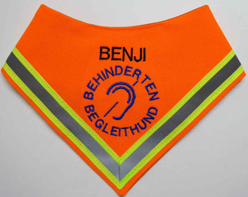 Halstuch, Hundehalstuch, behinderten Begleithund, neonorange