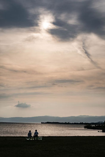 琵琶湖　夕暮れ時