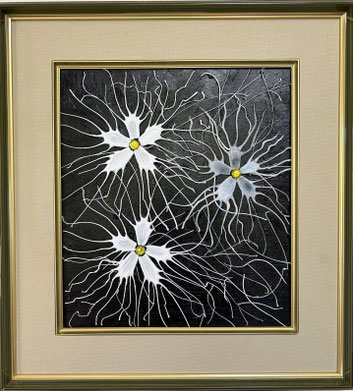 烏瓜の花のコラージュ