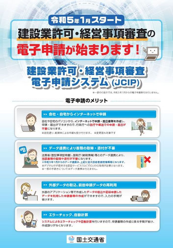 建設業許可・経営事項審査電子申請システムチラシ