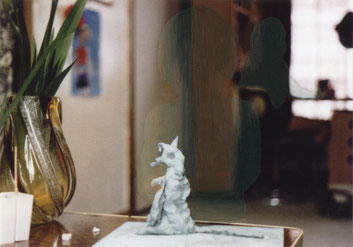 “Background #21” 2013, oil on photograph, 8.9×12.7cm