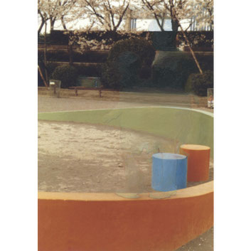 “Background #7” 2013, oil on photograph, 8.9×12.7cm