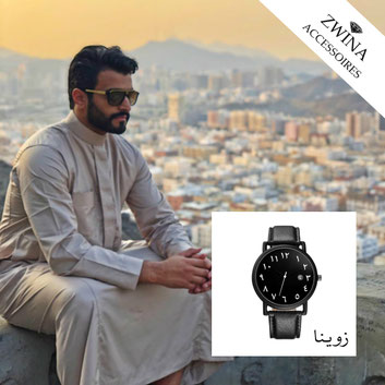 Zwina Watch Herren Uhren mit orientalisch arabischen Zahlen - Arabic Watch