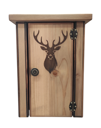 Schlüsselkasten aus Holz mit Hirschmotiv im Landhausstil