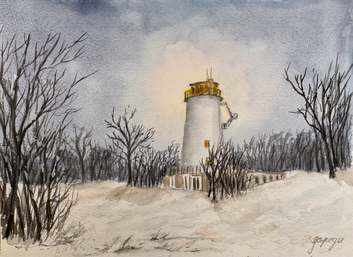 Schaephuysen St. Michael Turm, Aquarell, 17× 23 cm ohne Passpartout