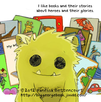 cute monster  book Big George children illustration picture  Book English kids ESL vocabulary worksheet free activities for kids kindergarten preschool