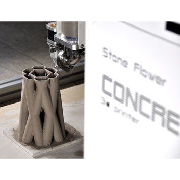 High resolution sculpture in small concrete 3d printer