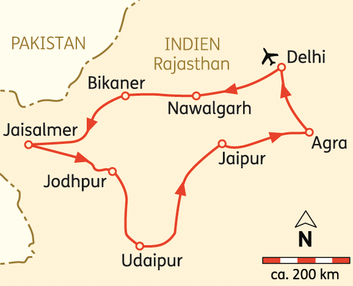Unser Klassiker - Nordindien Rundreise "Höhepunkte Rajasthan" incl. Flug, 2-Wochen 12 Nächte max 12 Gäste