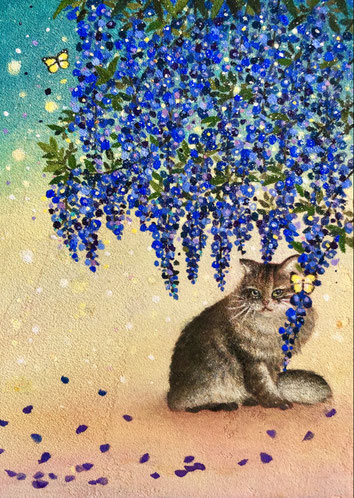 「あふるる」　雲母壁面画 　 120ｍｍ×170ｍｍ 　55,000円（税込）