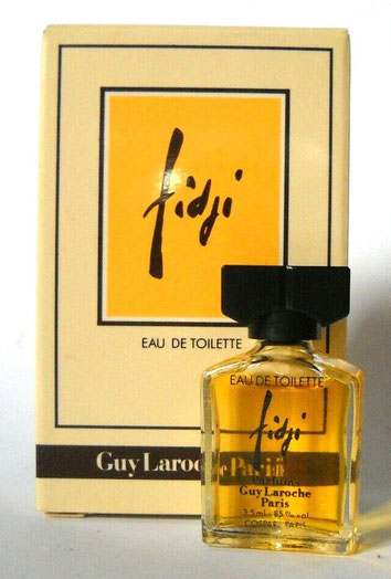 FIDJI - EAU DE TOILETTE 3,5 ML - AUTRE PRESENTATION DE LA BOÎTE AINSI QUE DE LA MINIATURE